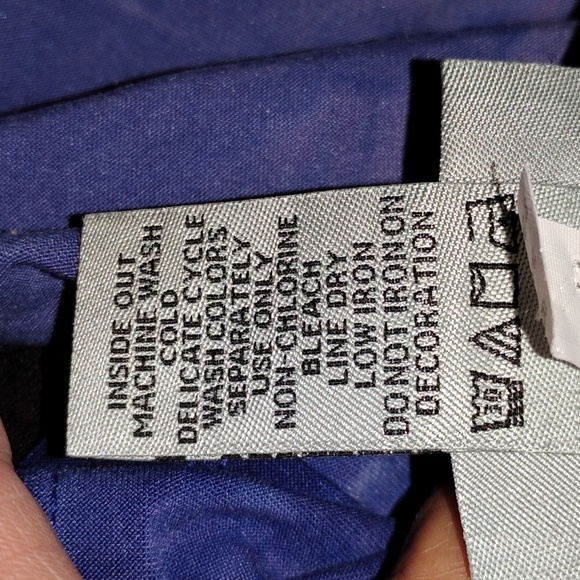 Catherines Women's Blue Starlight Quarter Sleeve Blouse, Size 2X - Picture 6 of 7